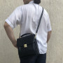 Чёрная кожаная барсетка Tony Perotti Italico 8266 nero
