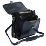Чёрная кожаная барсетка Tony Perotti Italico 8266 nero