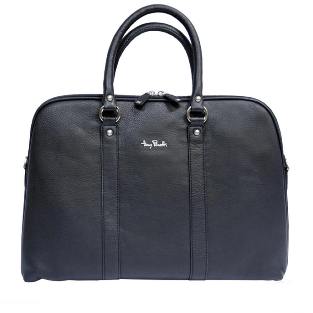 Чёрный женский портфель Италия Tony Perotti Contatto 9574-40 nero