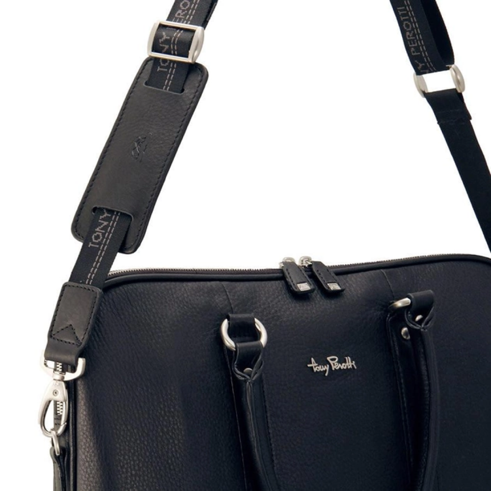 Чёрный женский портфель Италия Tony Perotti Contatto 9574-40 nero