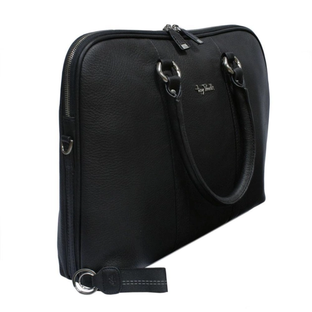 Чёрный женский портфель Италия Tony Perotti Contatto 9574-40 nero