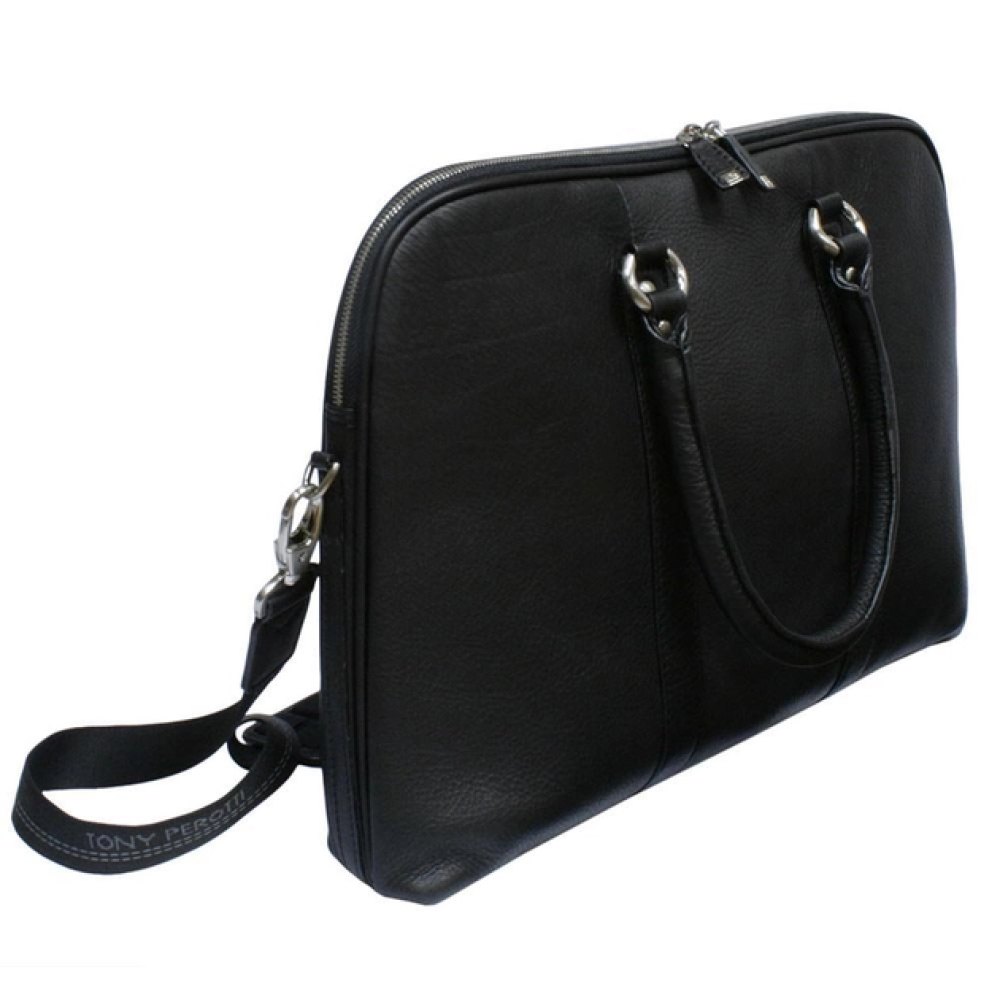 Чёрный женский портфель Италия Tony Perotti Contatto 9574-40 nero