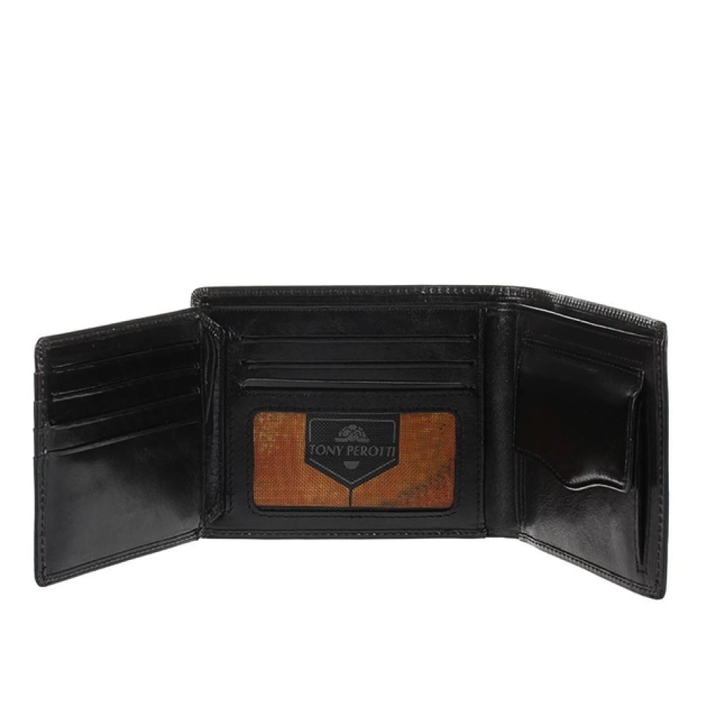 Чёрное кожаные портмоне мужское Tony Perotti Italico 3620 nero