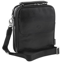 Чёрная кожаная сумка формата А4 TONY PEROTTI Vernazza 6023-19 nero