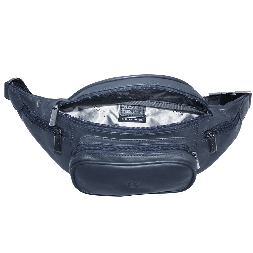 Шкіряна сумка бананка Tony Perotti Cortina 6000 navy