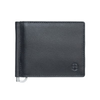 Чёрный кожаный зажим для денег Cortina 5000 nero