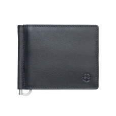 Чёрный кожаный зажим для денег Cortina 5000 nero
