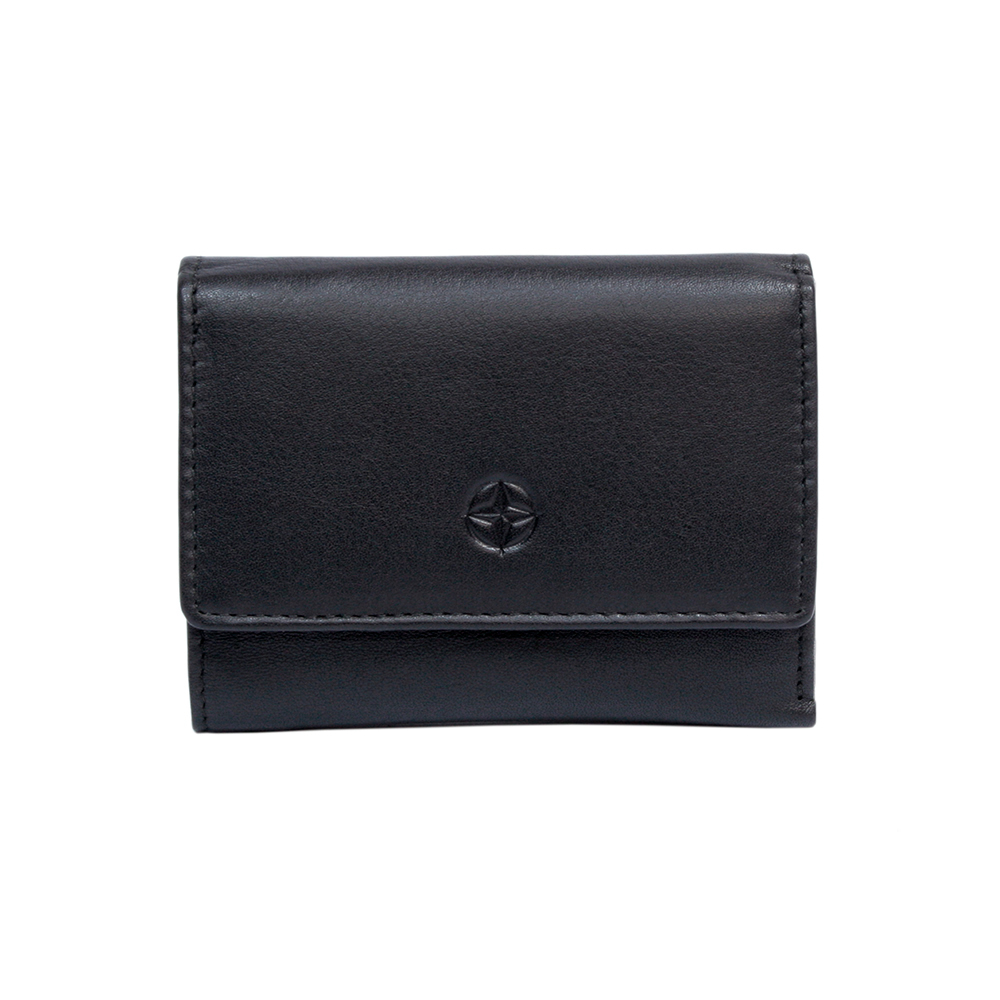 Чёрный женский кошелёк из натуральной кожи Tony Perotti Cortina 5056 nero
