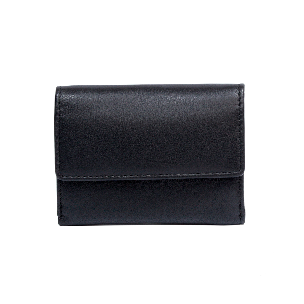 Чёрный женский кошелёк из натуральной кожи Tony Perotti Cortina 5056 nero