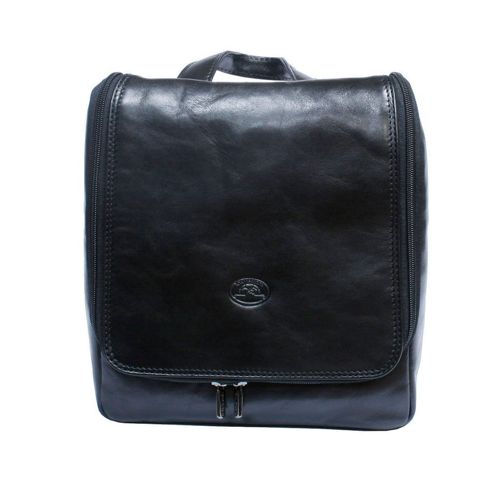 Чёрный кожаный нессесер Tony Perotti Italico 8220 nero