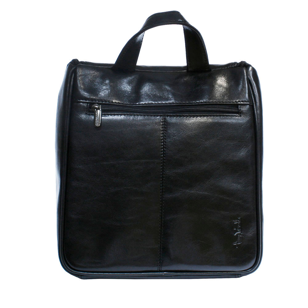 Чёрный кожаный нессесер Tony Perotti Italico 8220 nero