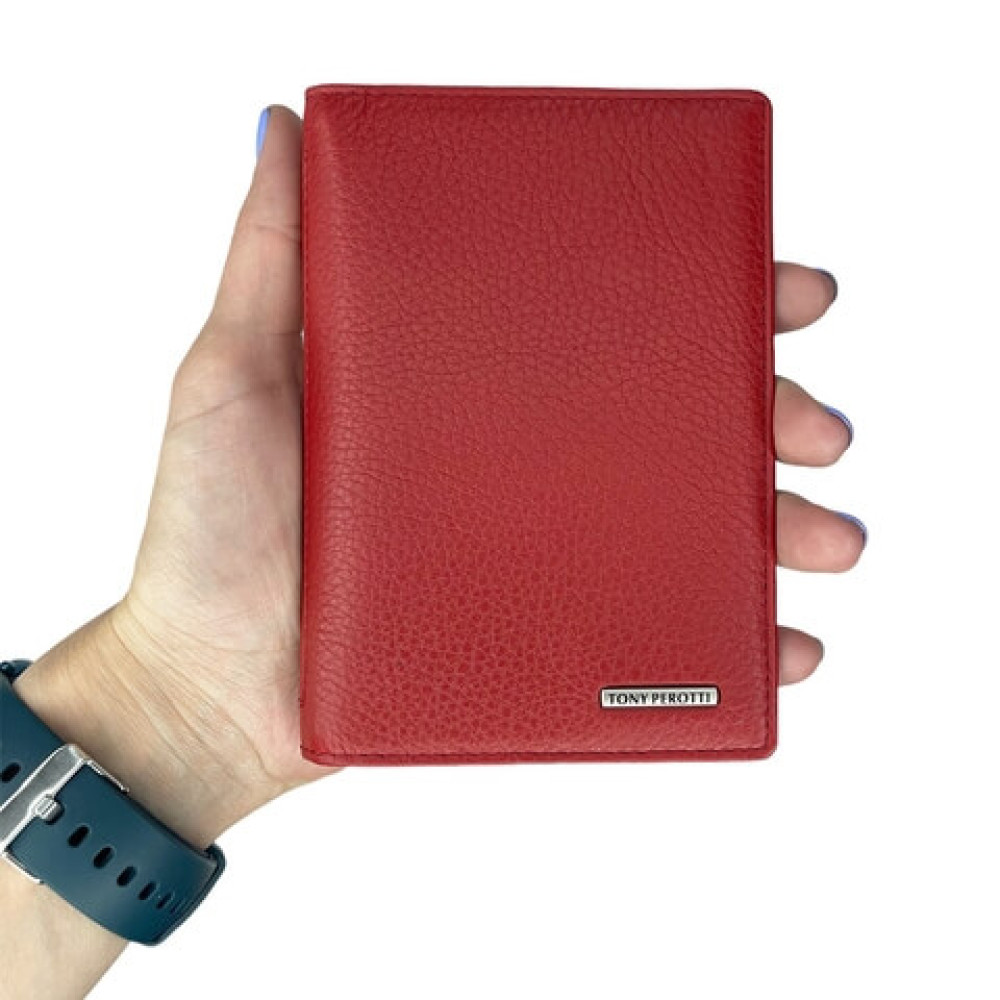 Обложка для паспорта кожаная Tony Perotti Newcontatto 3550 rosso