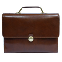 Класичний шкіряний портфель Tony Perotti Italico 7010 cognac