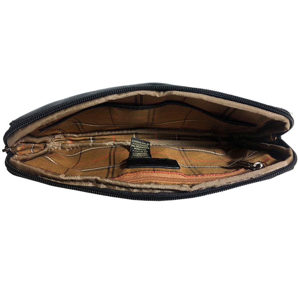Чёрная кожаная итальянская барсетка Tony Perotti Italico 9405 nero