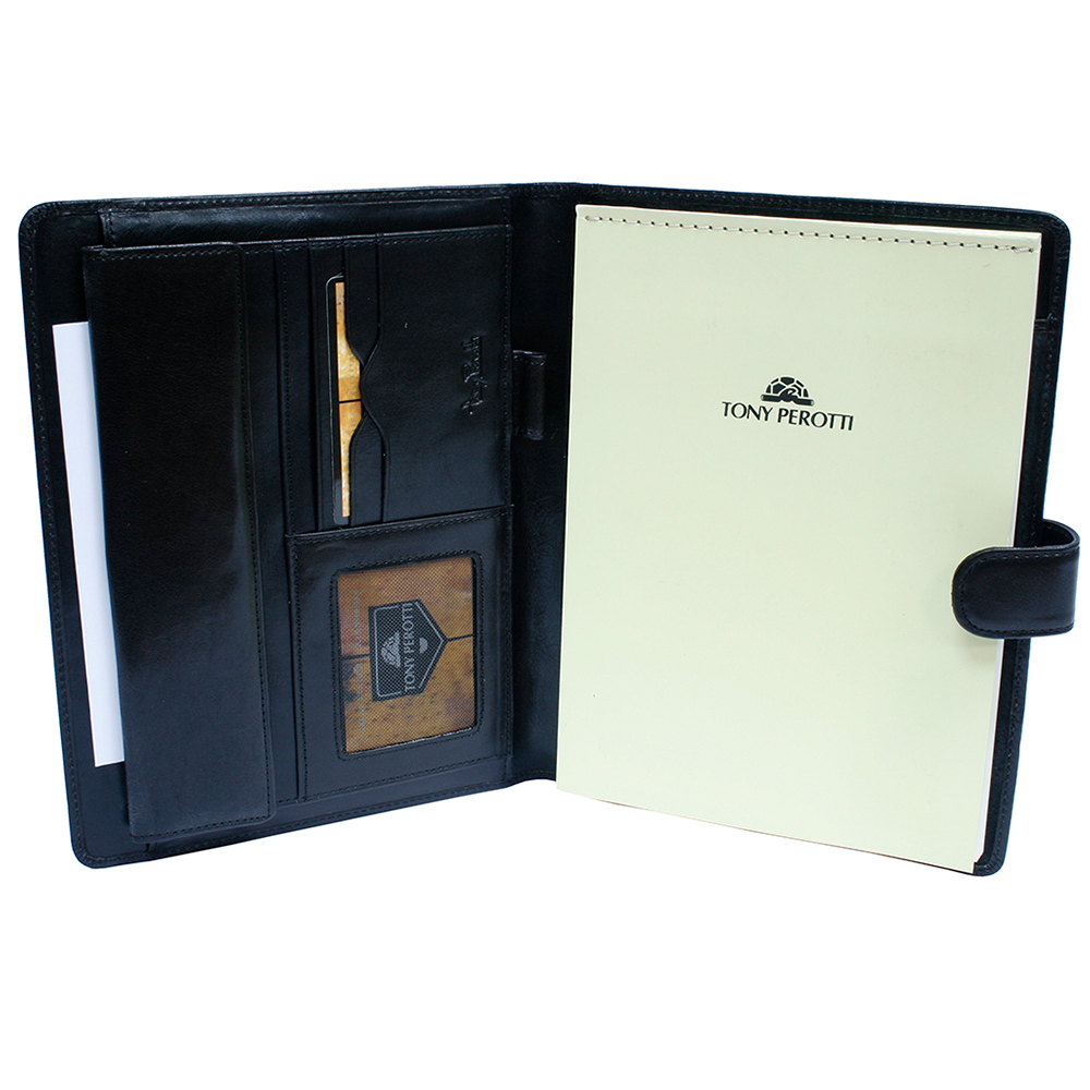 Чёрный кожаный блокнот Tony Perotti Italico 2590 nero