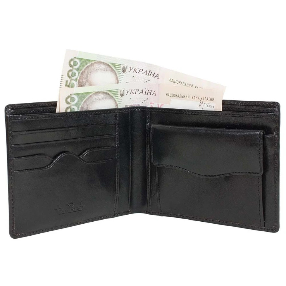 Кожаный подарочный набор из кошелька и брелка Tony Perotti Italico 534+KR133 nero