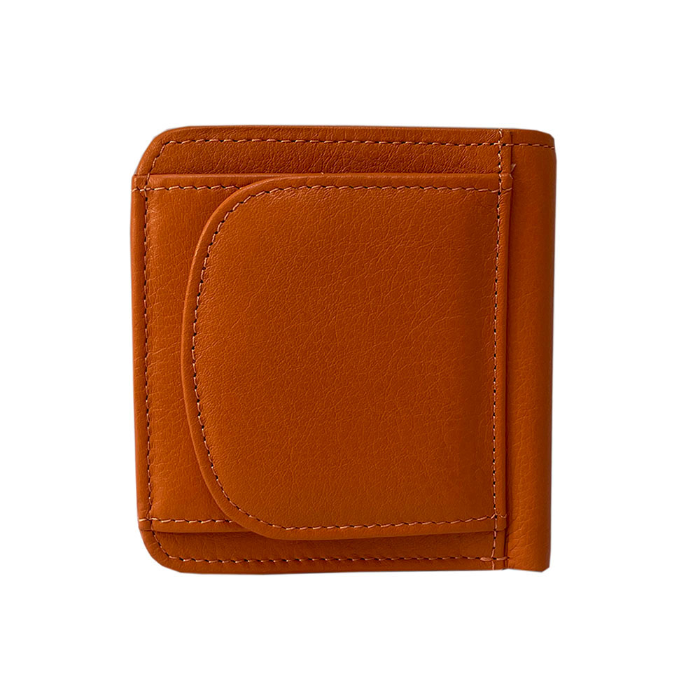 Женский кожаный мини кошелёк оранжевого цвета Tony Perotti Contatto 1858S-D+RFID arancio