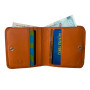 Женский кожаный мини кошелёк оранжевого цвета Tony Perotti Contatto 1858S-D+RFID arancio