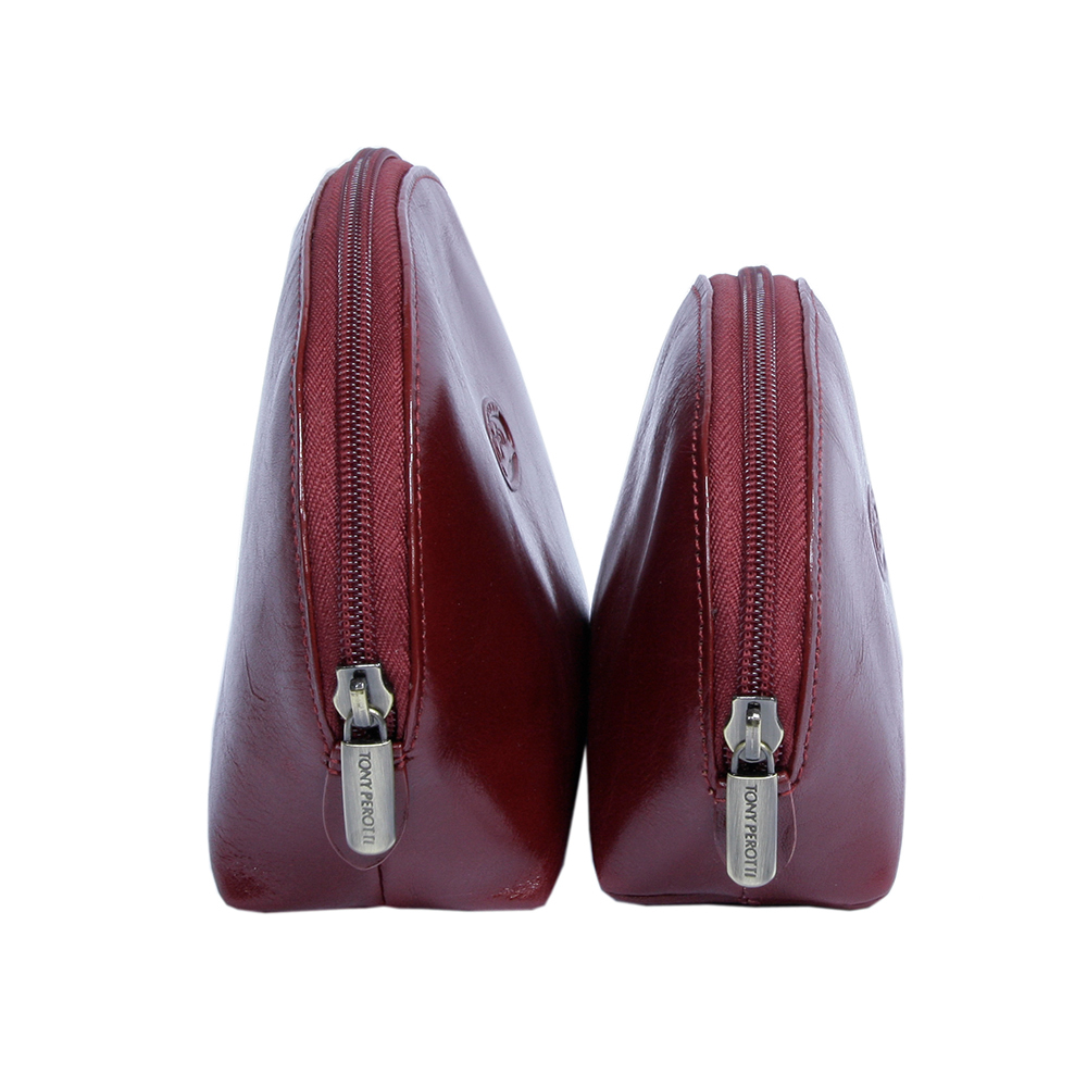 Набор кожаных косметичек Tony Perotti Italico 1583L + 1583M rosso (красный)