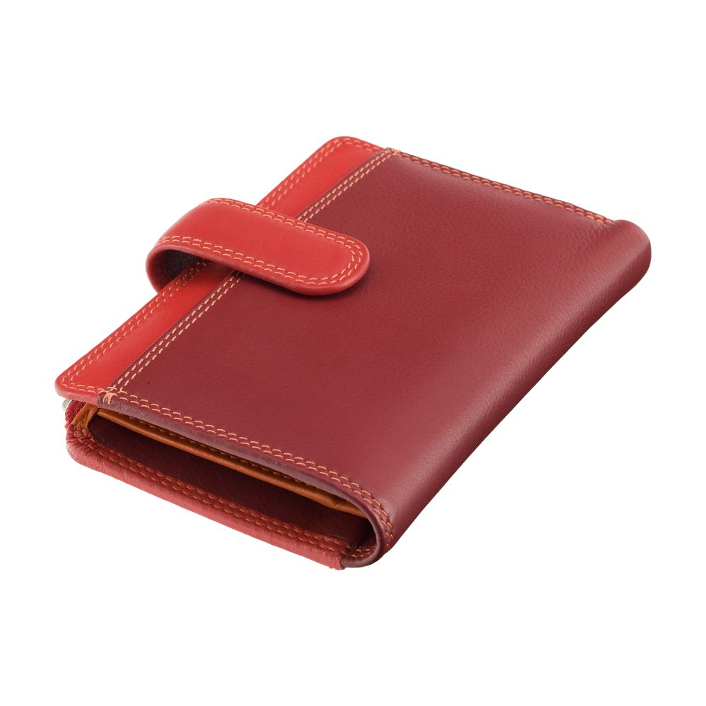 Средний женский кожаный кошелёк красного цвета Visconti RB97 RED MULTI