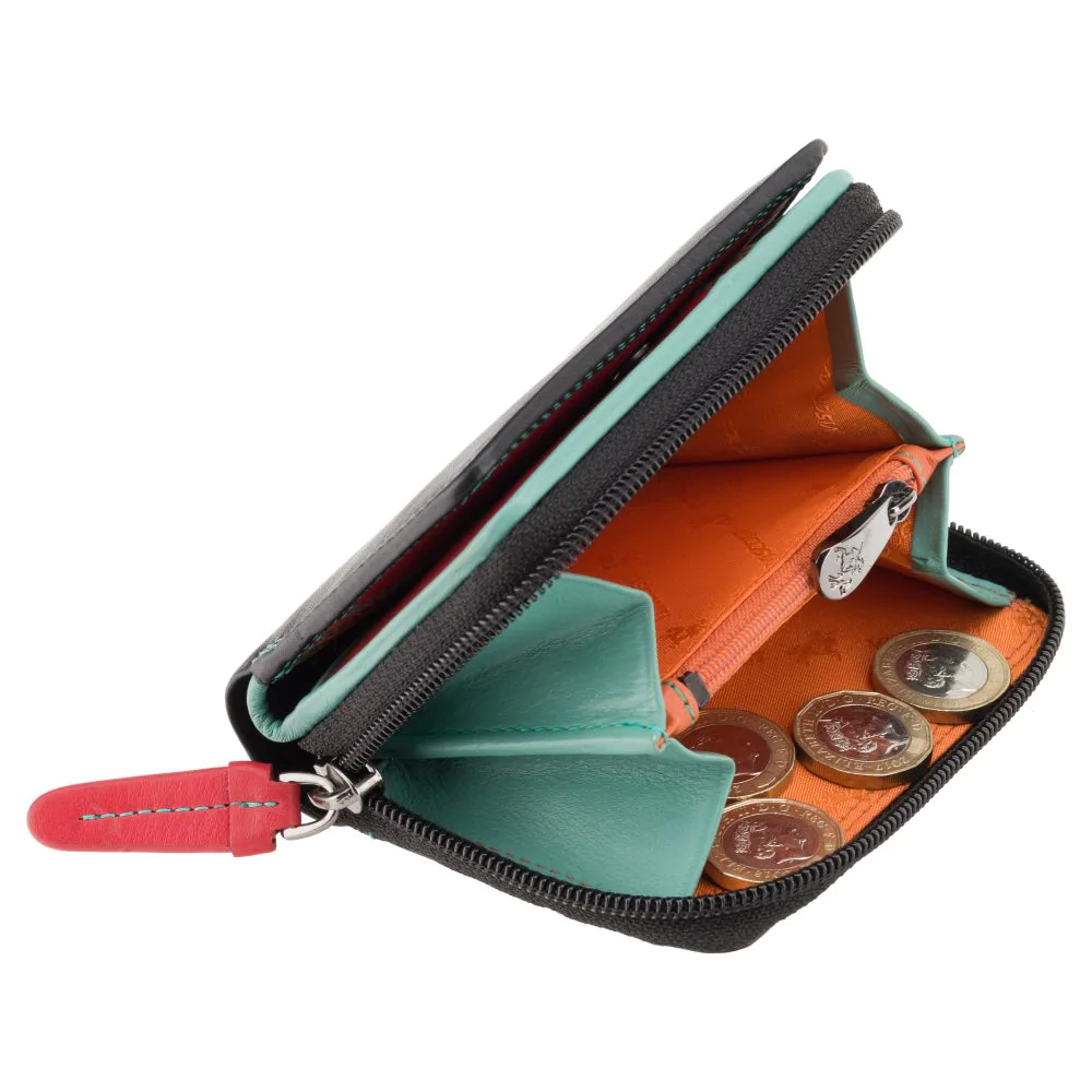 Чёрный женский кошелек Visconti RB53 BLK/RHUMBA c RFID