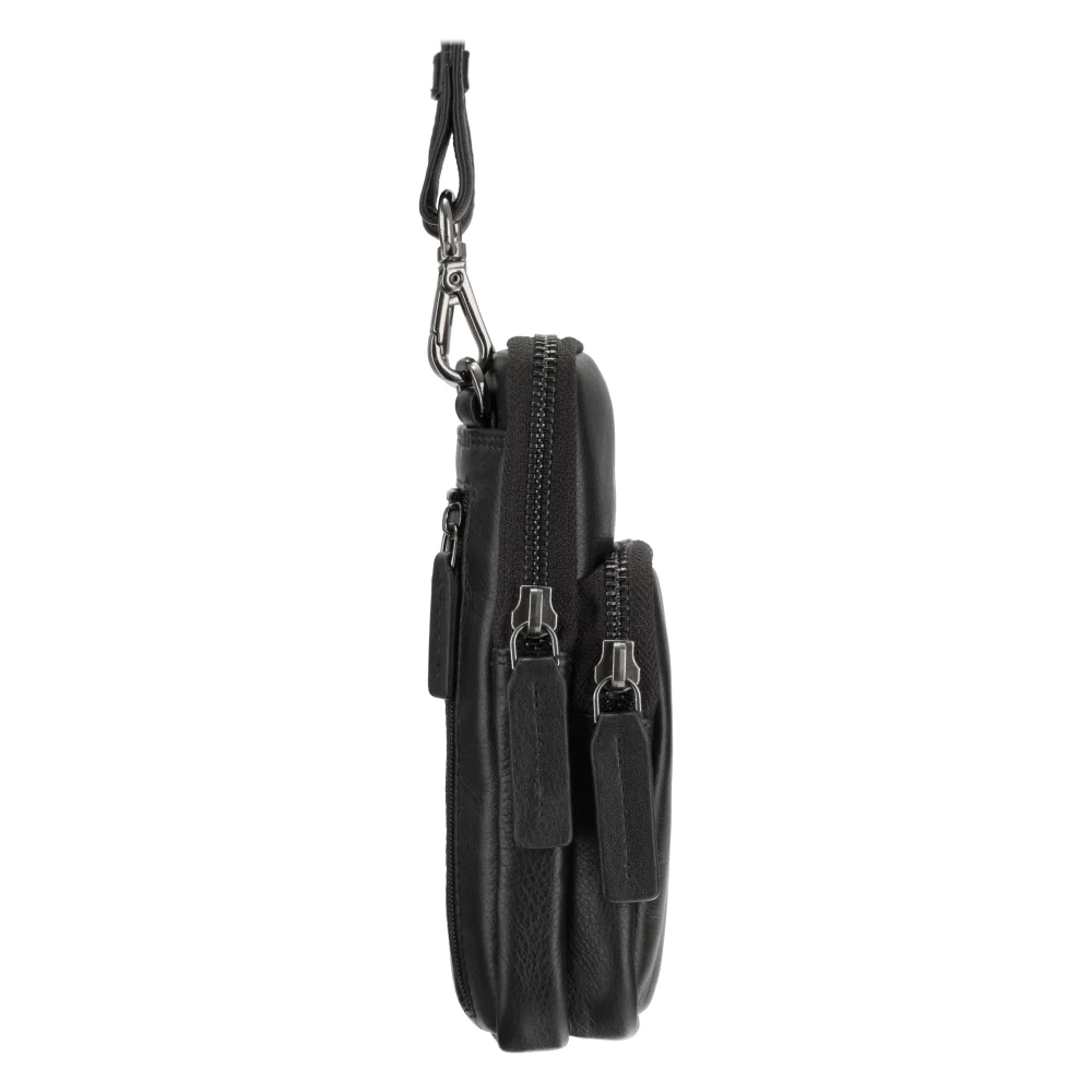 Маленькая кожаная сумка для телефона Visconti S5 BLK