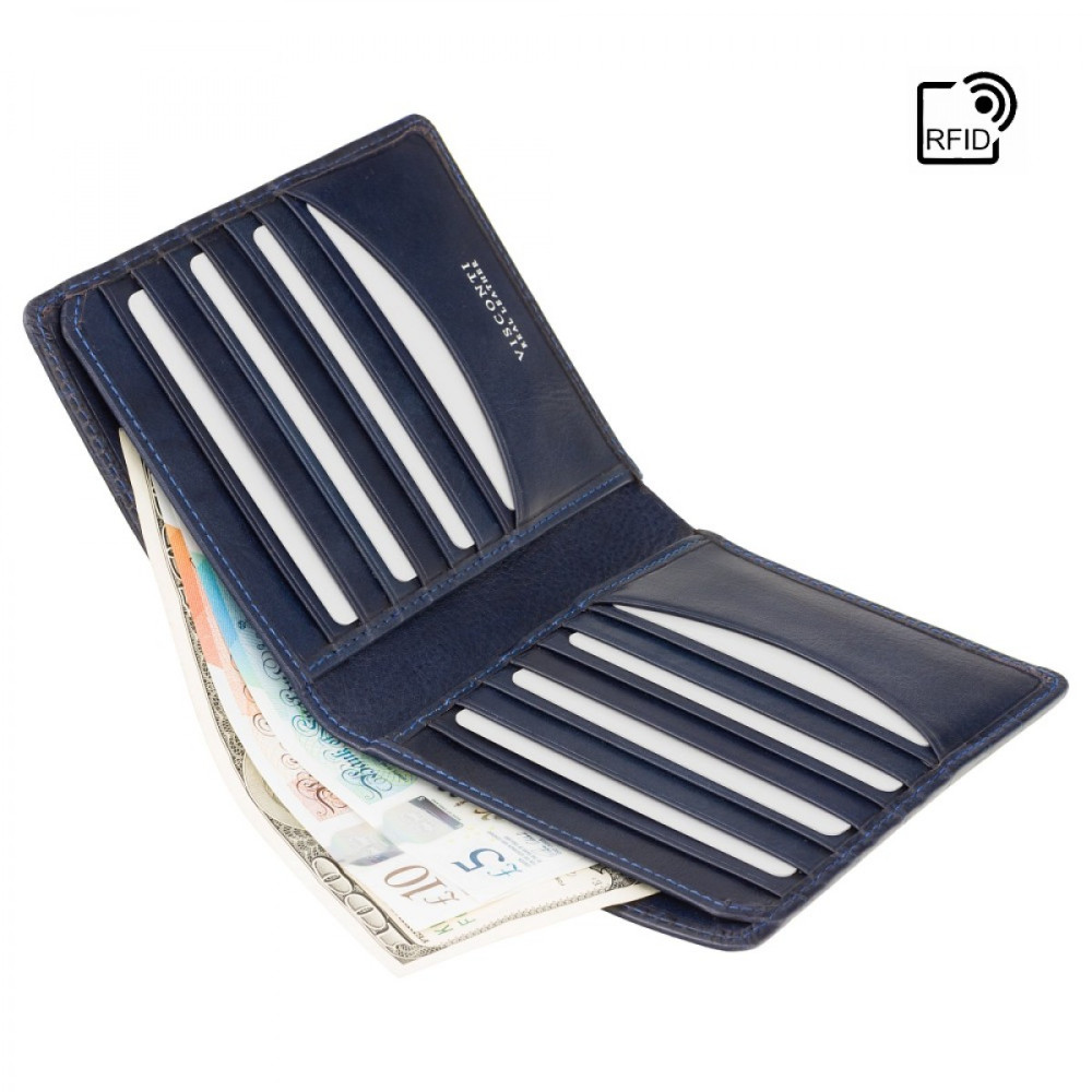 Синий кошелёк из кожи под рептилию Visconti CR93 BLUE Predator c RFID