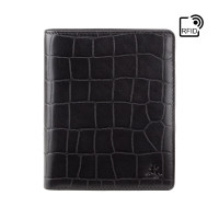 Чёрный кошелёк из кожи под рептилию Visconti CR93 BLK Predator c RFID