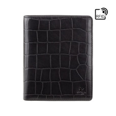 Чёрный кошелёк из кожи под рептилию Visconti CR93 BLK Predator c RFID
