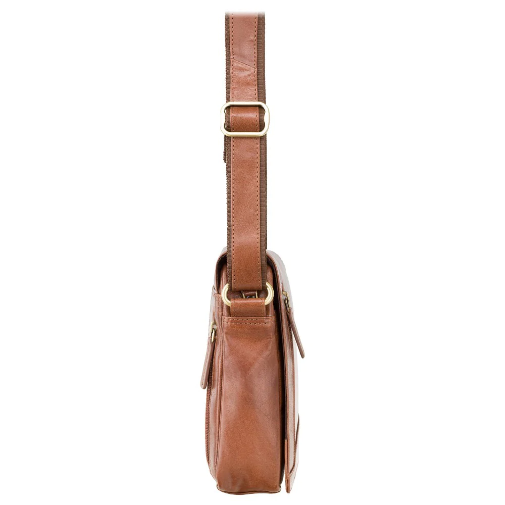 Мужская сумка через плечо - рыжего цвета Visconti S7 TAN Bag A5 Lee (Tan)