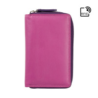 Розовый женский кошелёк из натуральной кожи Visconti RB98 BERRY MULTI Aruba