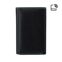 Чорний шкіряний гаманець Visconti RB43 BLK/RHUMBA Bora c RFID