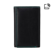 Чорний шкіряний гаманець Visconti RB43 BLK/RHUMBA Bora c RFID