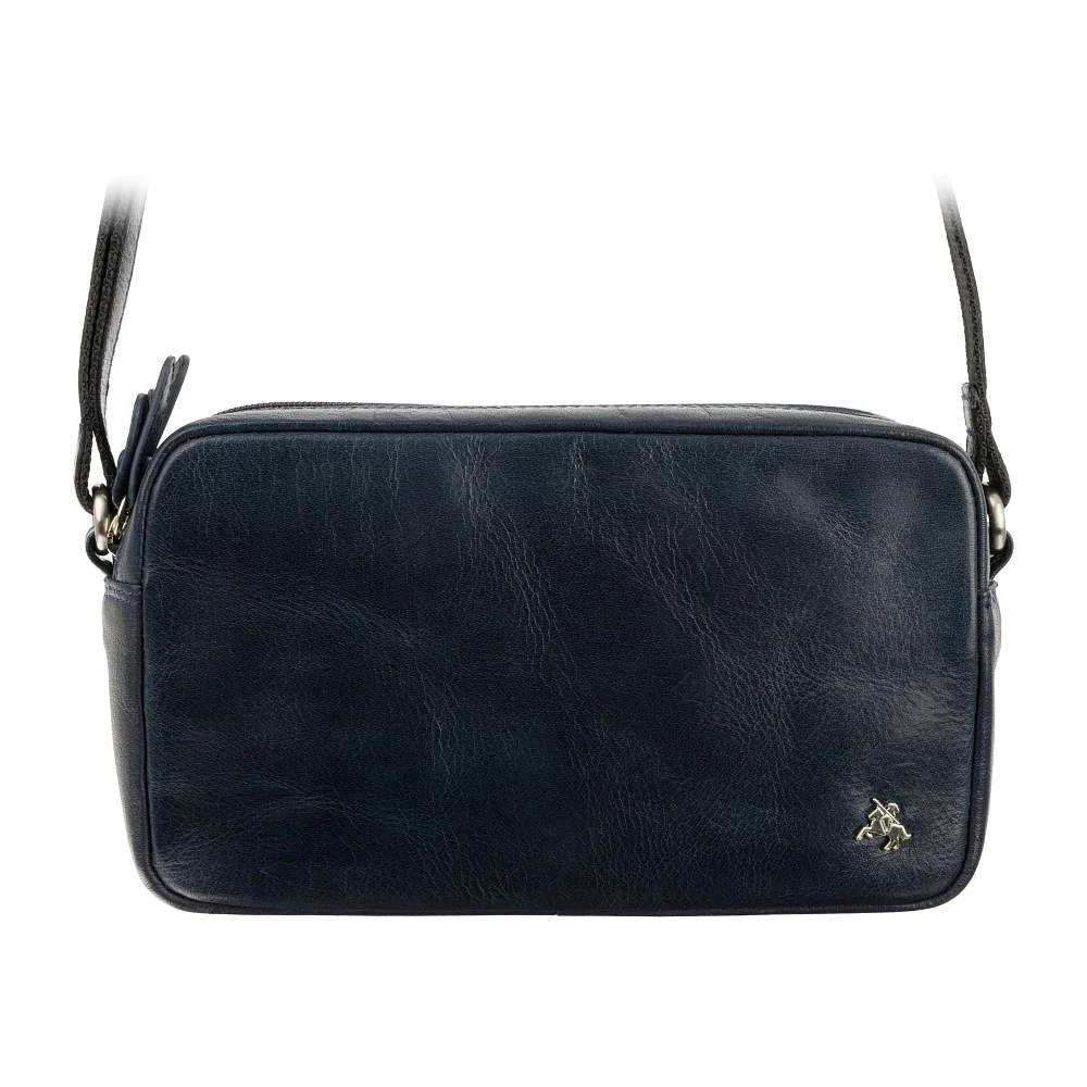 Синя шкіряна сумка через плече Brooklyn Visconti S40 Navy