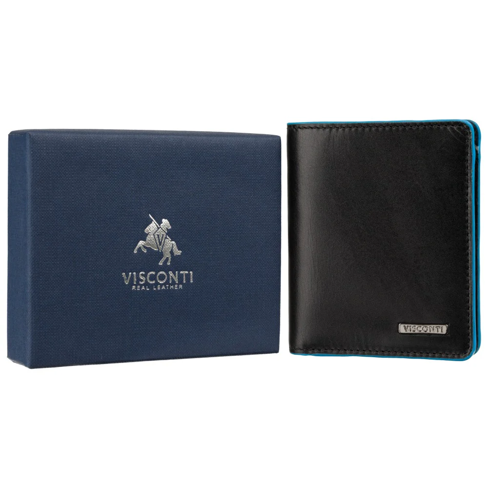 Маленький шкіряний гаманець чорного кольору Tignes Visconti ALP 92 BLK