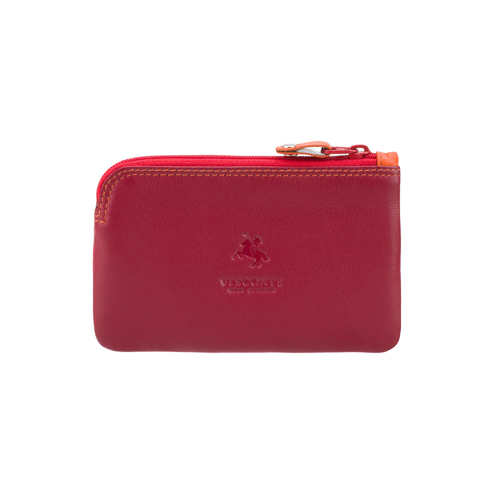 Кожаная ключница красного цвета Visconti RB69 RED M