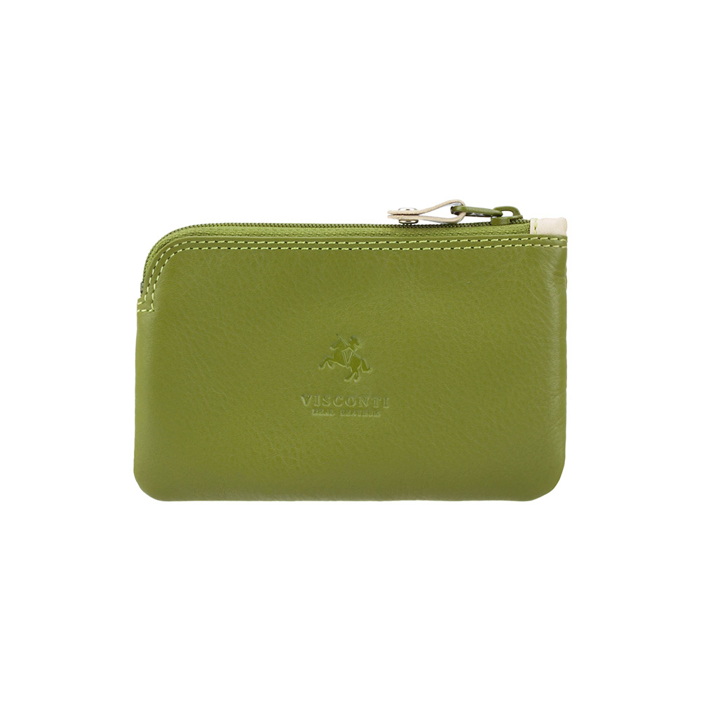 Кожаная ключница зелёного цвета Visconti RB69 LIME M