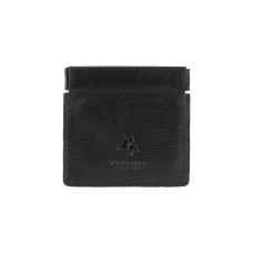 Монетница кожаная чёрного цвета Visconti CP7 BLK