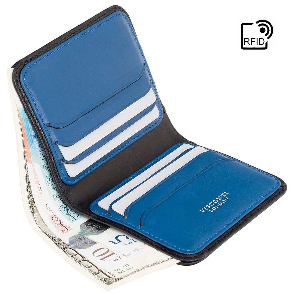 Кошелек мужской Visconti VSL34 Lank c RFID (Black-Cobalt)