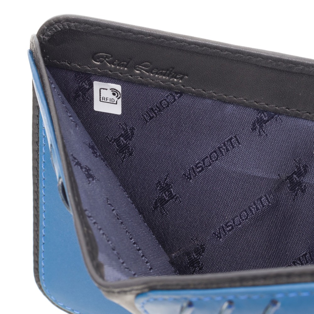 Кошелек мужской Visconti VSL34 Lank c RFID (Black-Cobalt)