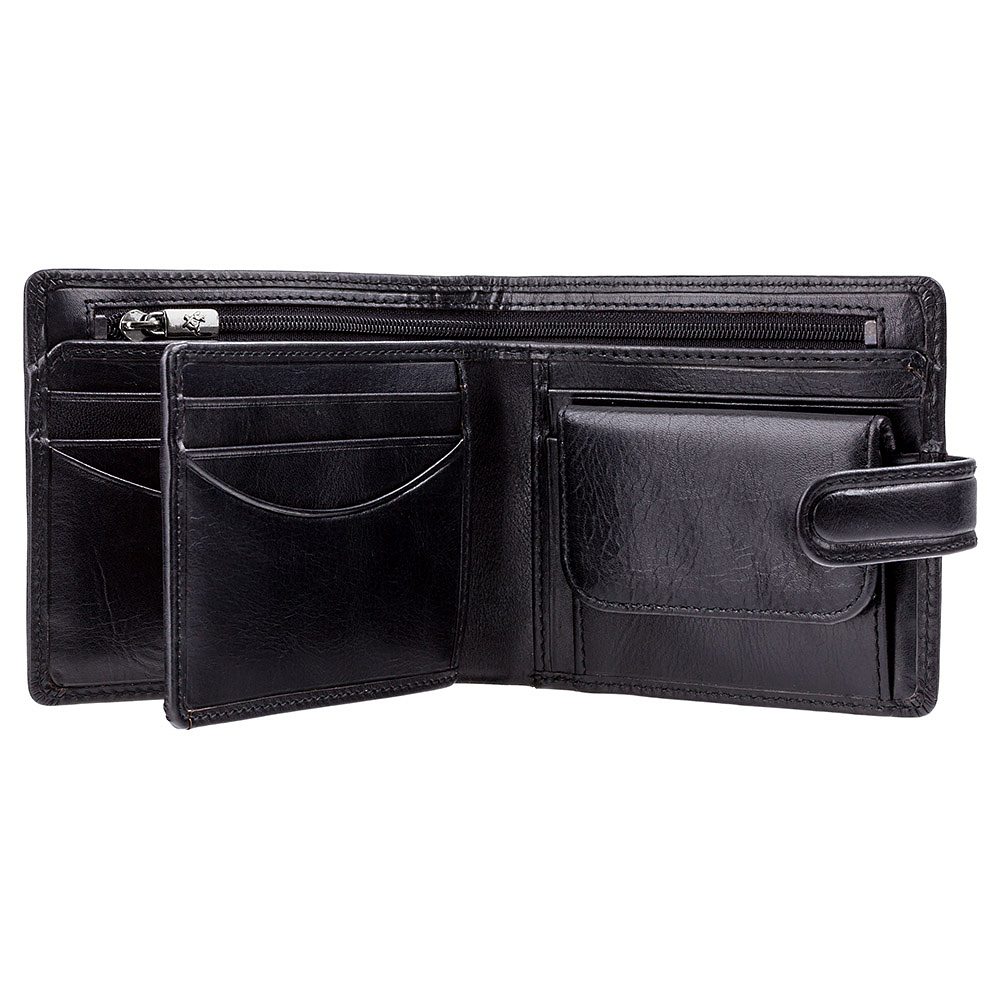 Чоловічий шкіряний гаманець Visconti TSC42 BLK із RFID Arezzo black чорний