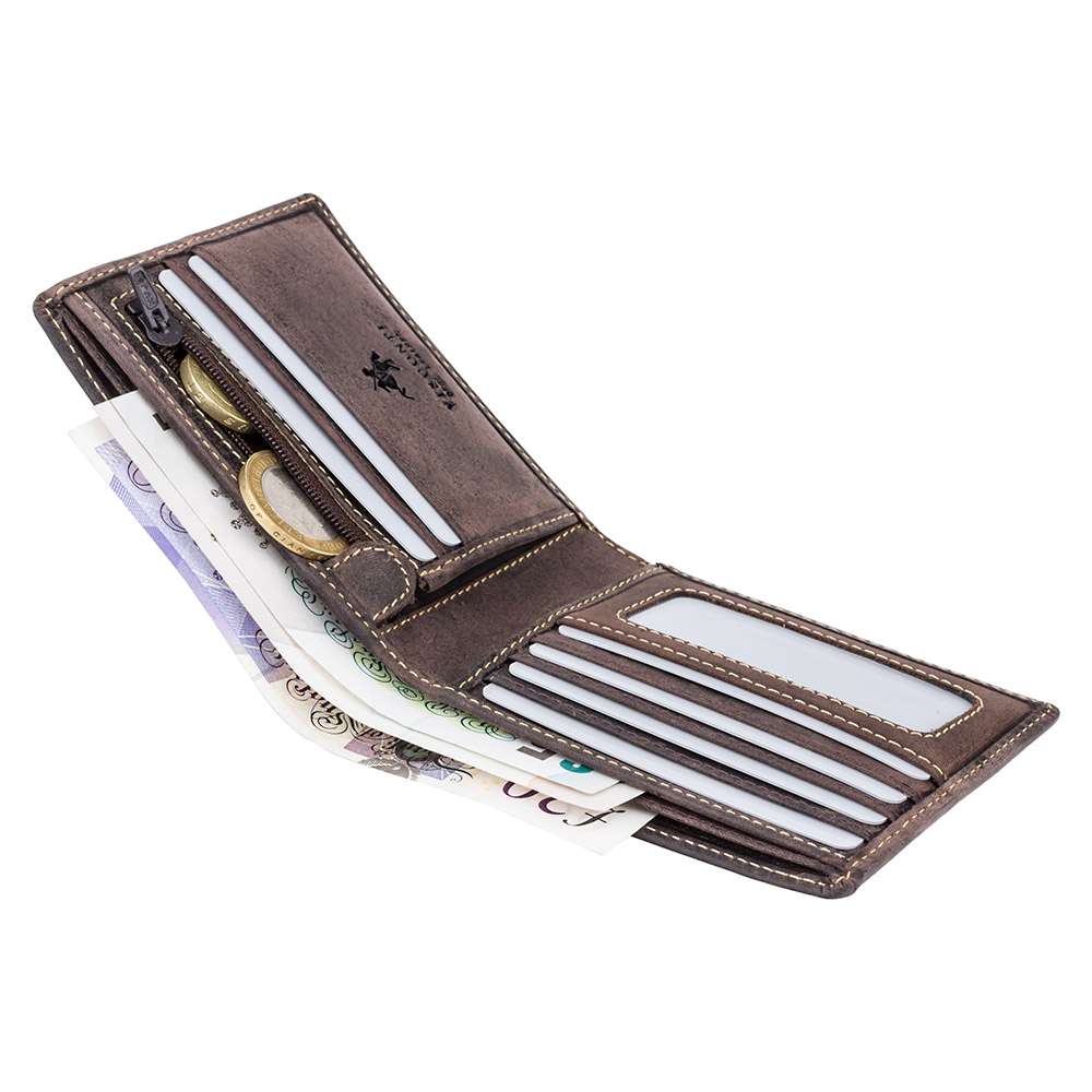 Чоловічий шкіряний гаманець Visconti 707 OIL BRN