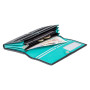 Жіночий шкіряний гаманець VISCONTI CD21 BLK/AQUA чорний з бірюзовим