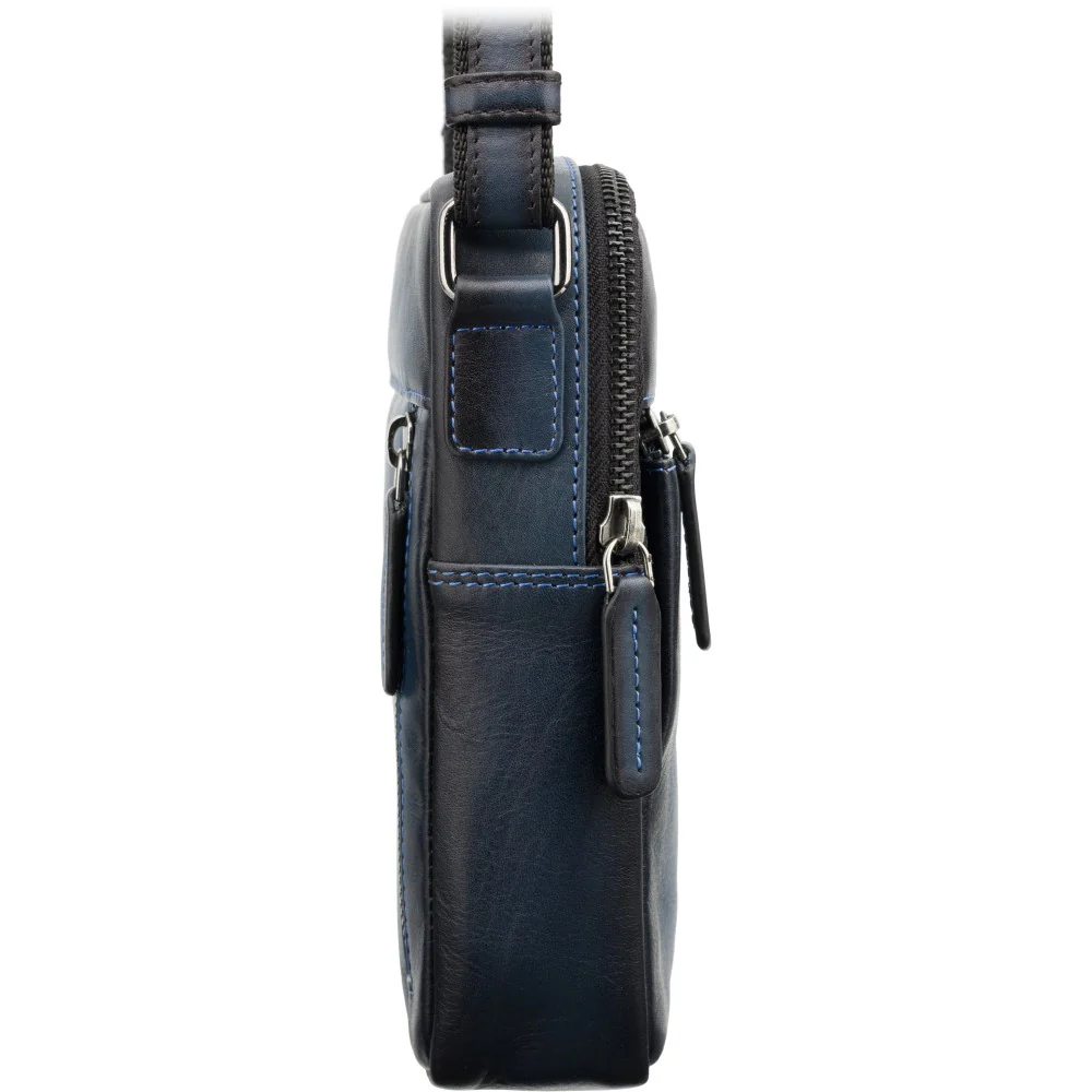 Кожаная мини-сумка через плечо Visconti Gianni AT43 B/BLUE (Burnish Blue)