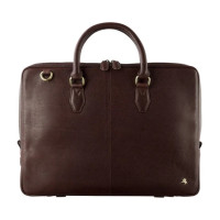 Тонкая кожаная сумка для ноутбука с Rfid зазитой Visconti Slim Laptop Case ML50 Brn