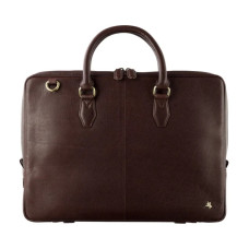 Тонкая кожаная сумка для ноутбука с Rfid зазитой Visconti Slim Laptop Case ML50 Brn