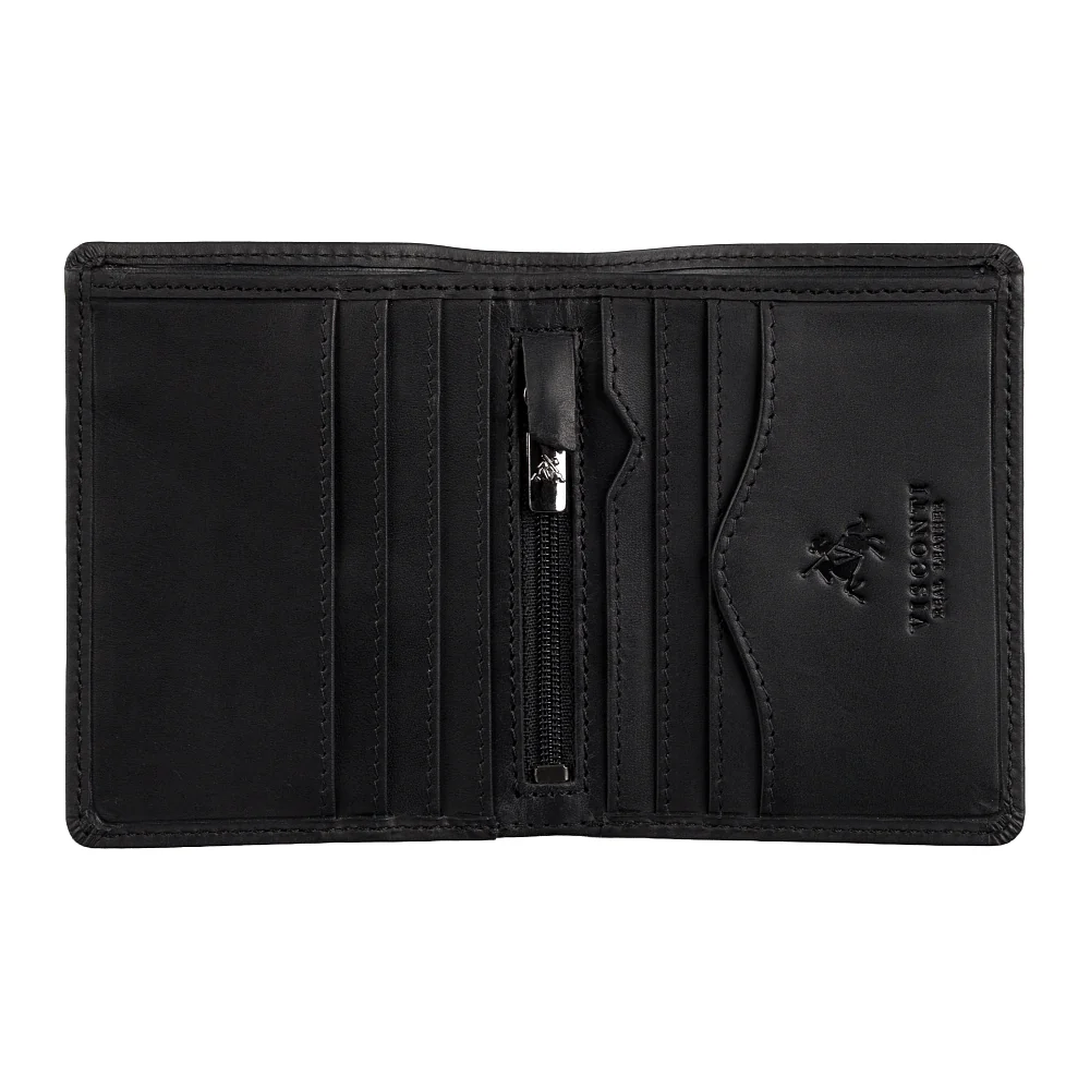 Мужской кожаный кошелек Visconti 705 Arrow Matte Black с RFID-защитой