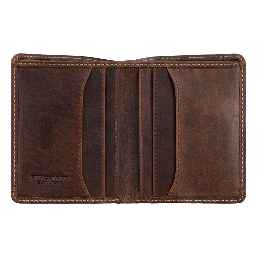Небольшой кожаный кошелёк коричневого цвета Visconti VT94 Fabio (Chestnut Brown)