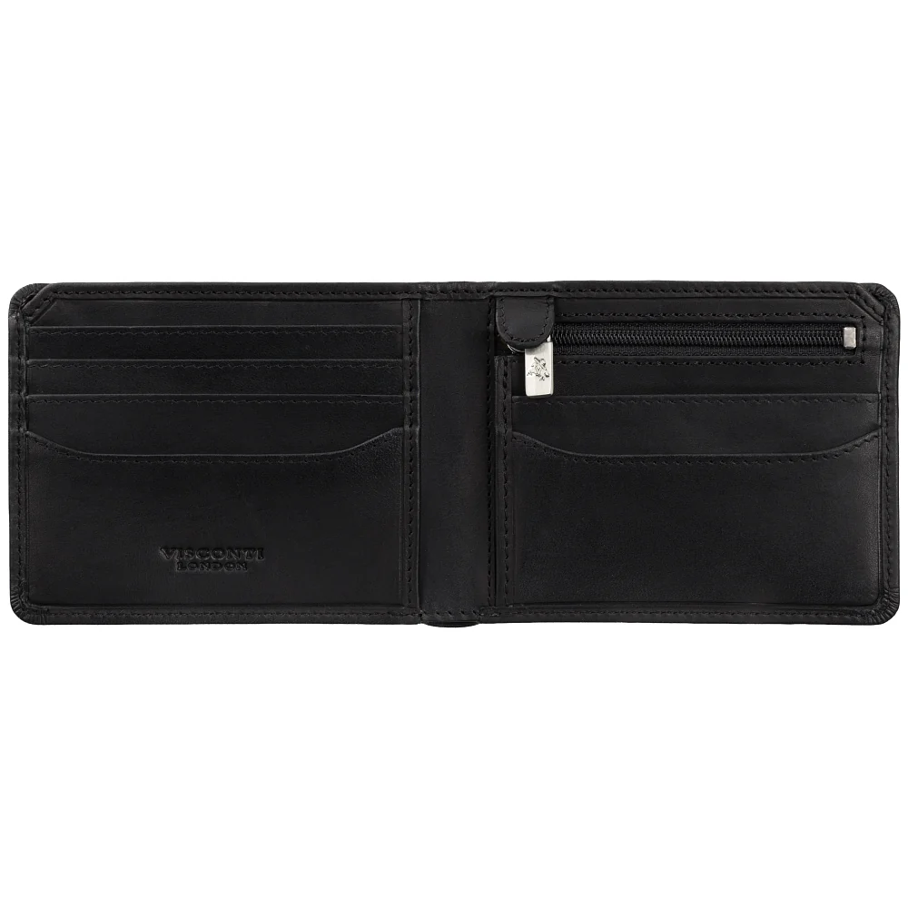 Мужской кожаный кошелёк Visconti VT96 M/BLK Rocco с RFID-защитой