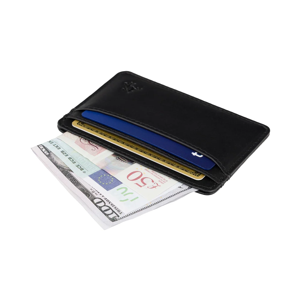 Кожаный картхолдер Visconti VT90 M/BLK Carlo с RFID-защитой